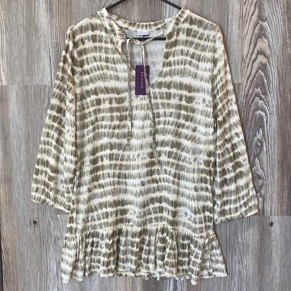 Lascana Green print tunic with skirt, size 10